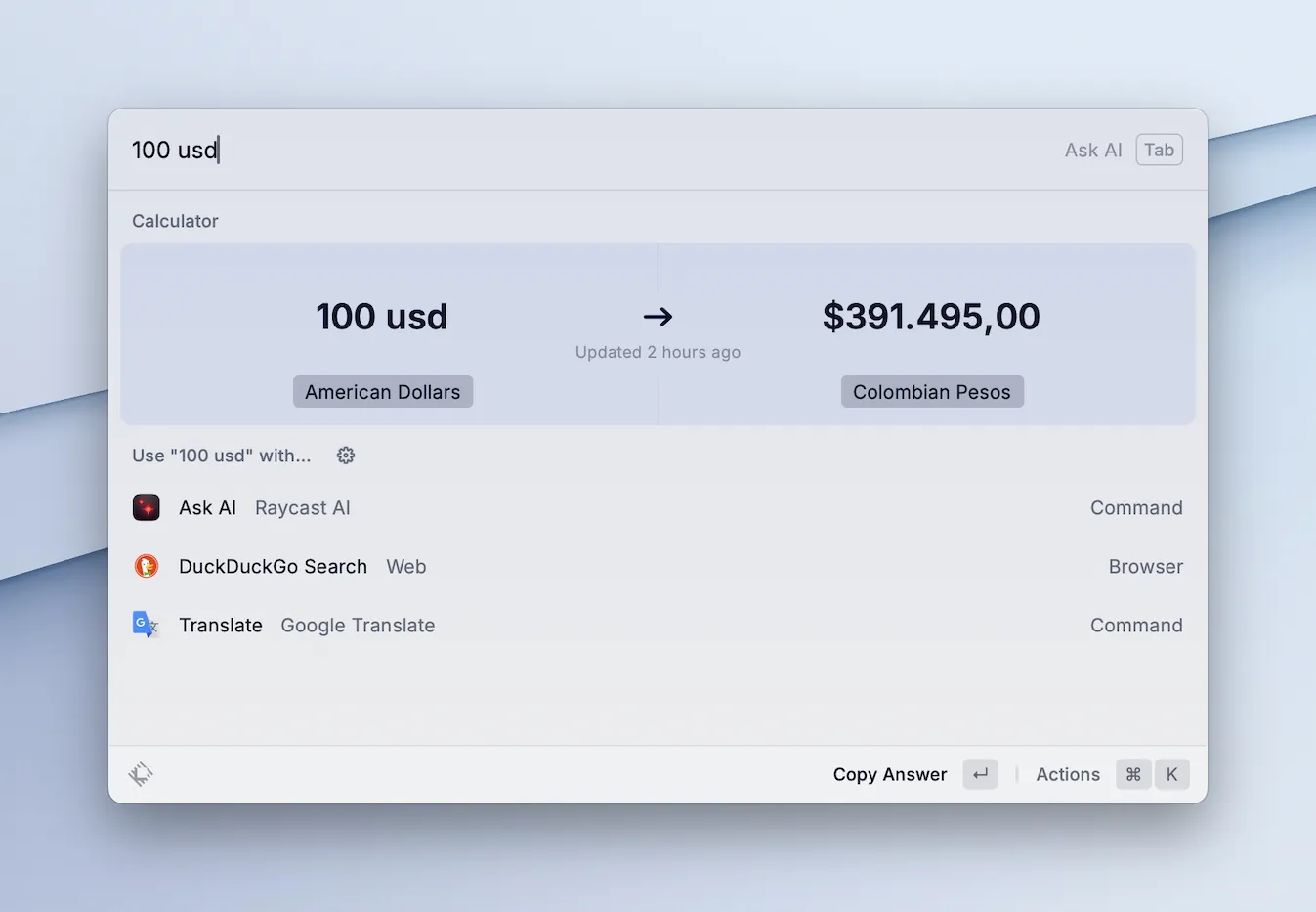 Convert currencies