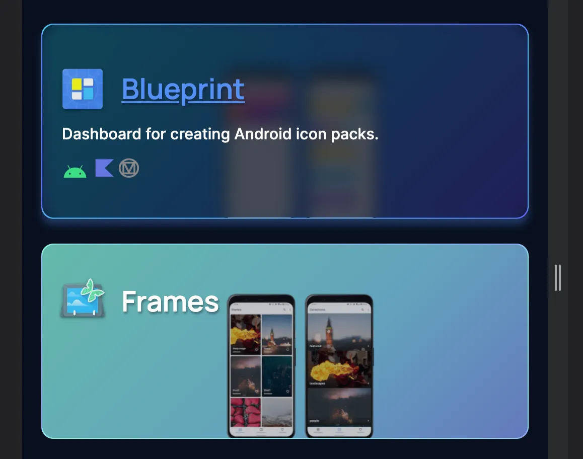 Second image of previous website cards
design
