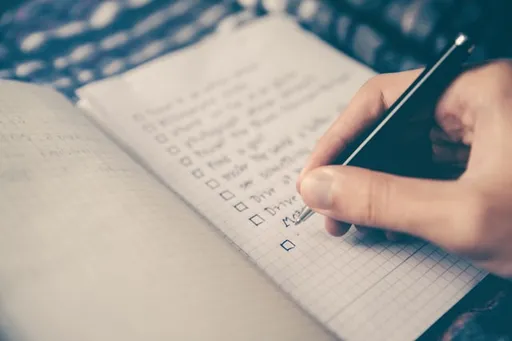 Image of a todo list in a
notebook