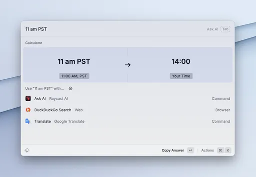 Calculate time in your
timezone