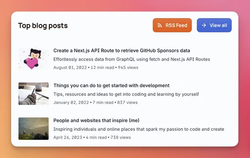 Top blog posts section