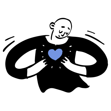 Illustration of person with big heart